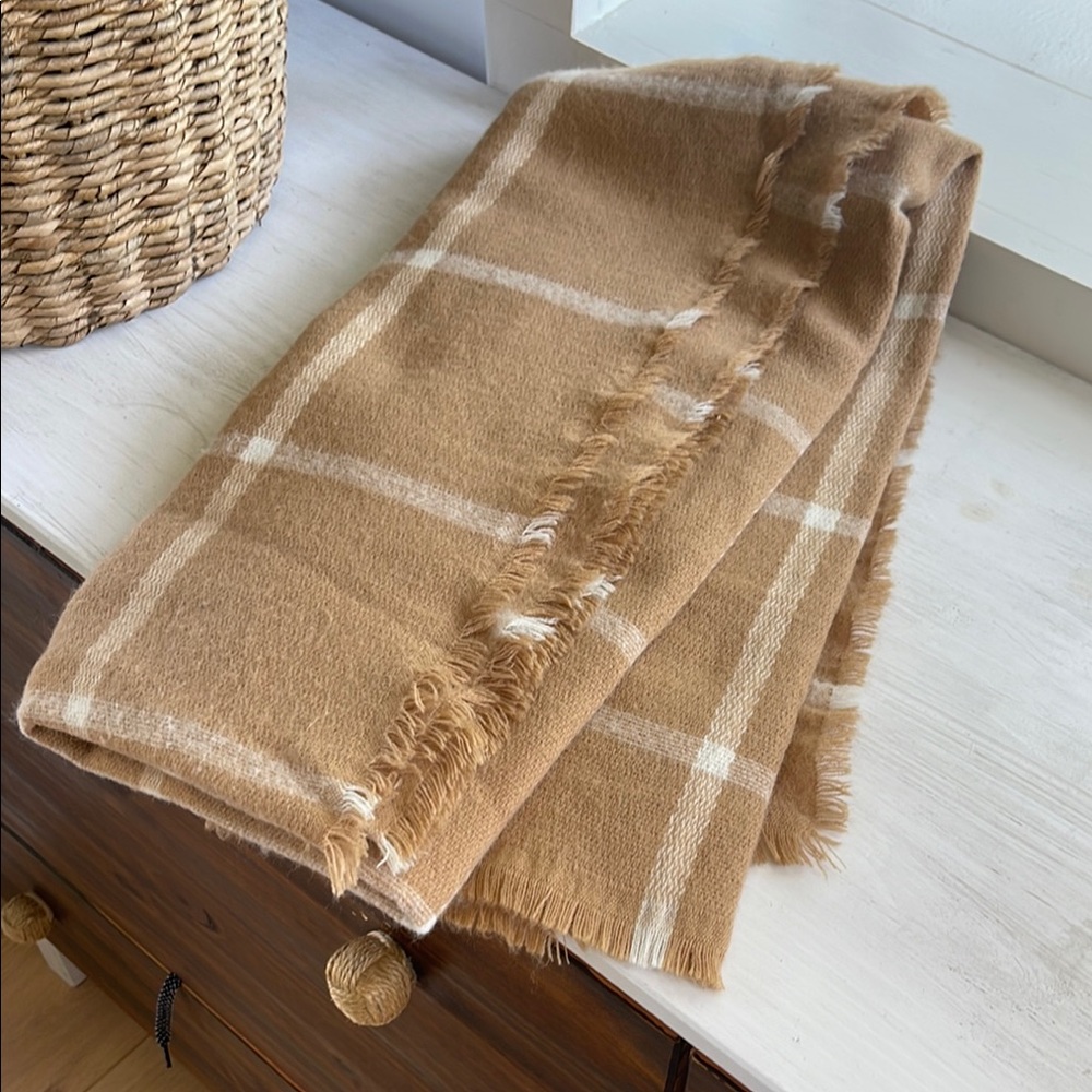 Plaid Tan Scarf